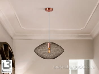 Colgante Melany 1L Negro/Cobre 37cm