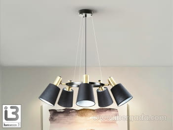 Lámpara Gisela 5L Negro/Latón