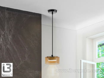 Colgante Olaia 1L Negro/Ambar (13cm)