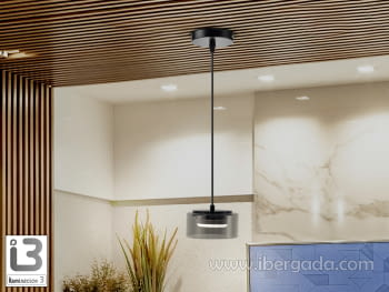 Colgante Olaia 1L Negro/Smoky (13cm)