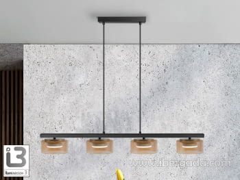 Lámpara Olaia 4L Negro/Ambar