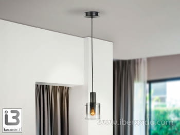 Colgante Venize 1L Negro/Smoky (15cm)