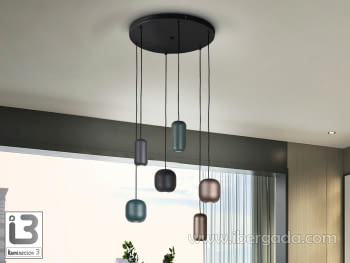 Lámpara Nimes 6L Negro/Colores