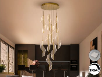 Lámpara Velas 9L Oro Dimable