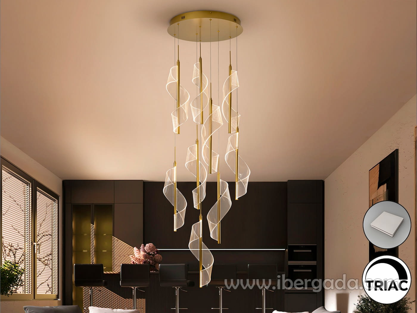 Lámpara Velas 9L Oro Dimable-1