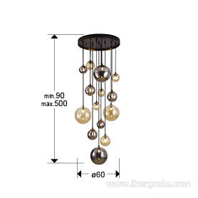 Lampara Dark Negro/Laton 14L (60x60) 5M-4
