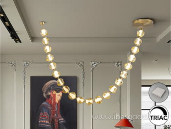 Lámpara Zaria II 21L Bronce/Ambar Dimable