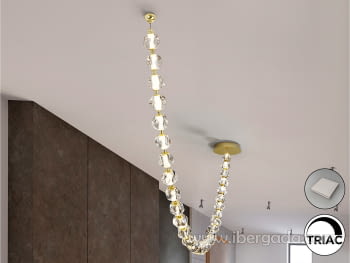Lámpara Zaria II 29L Oro/Transparente Dimable