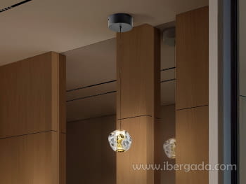 Colgante Zaria 1L Negro/Oro/Transparente