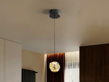Colgante Zaria 1L Negro/Bronce/Ambar