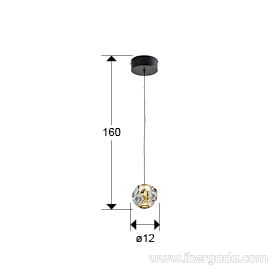 Colgante Zaria 1L Negro/Bronce/Ambar-4