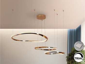 Lámpara Orbitas 3 Aros Oro