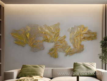 Escultura pared Drako Acero Dorado (220x90x6)