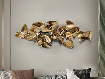Escultura pared Camile Oro Rosa (160x60x20)