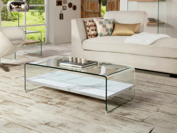 Mesa de Centro Sonoma Cristal/Blanco (110x55)