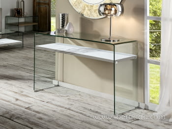 Consola Sonoma Cristal/Blanco (125x40)