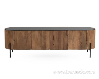 Mueble TV Elipse Madera/Hierro 4 puertas (180x40x52)
