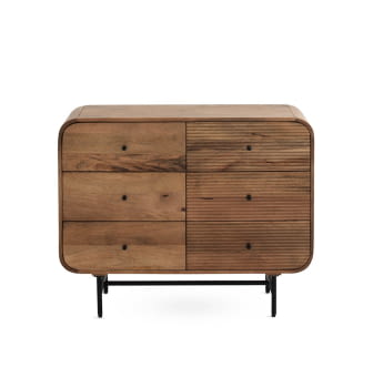Cómoda Curva Madera/Hierro 6 puertas (100x40x80)