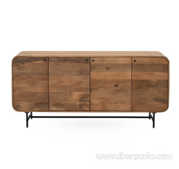 Aparador Curva Madera/Hierro 4 puertas (170x40x80)