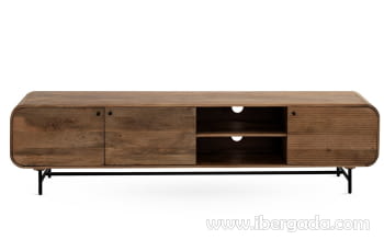 Mueble TV Curva Madera/Hierro 3 puertas (200x40x50)