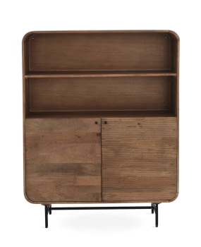 Aparador Alto Curva Madera/Hierro 2 puertas (110x40x140)
