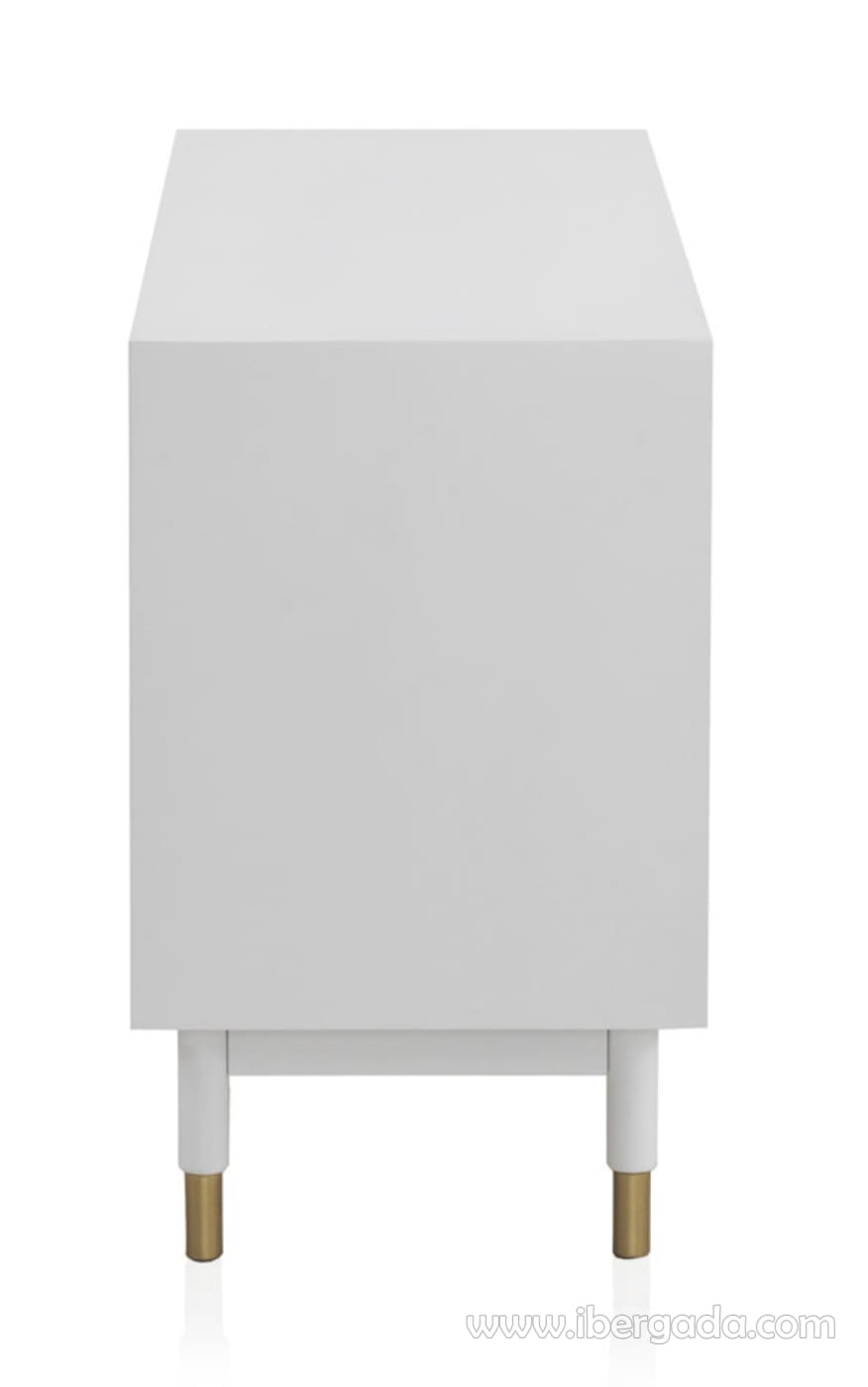 Aparador Geometric Blanco/Oro 3 Puertas (120x45x75)-6