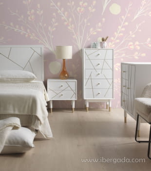 Cómoda Geometric Blanco/Oro 3 Cajones 1 Puerta (80x40x80)-6