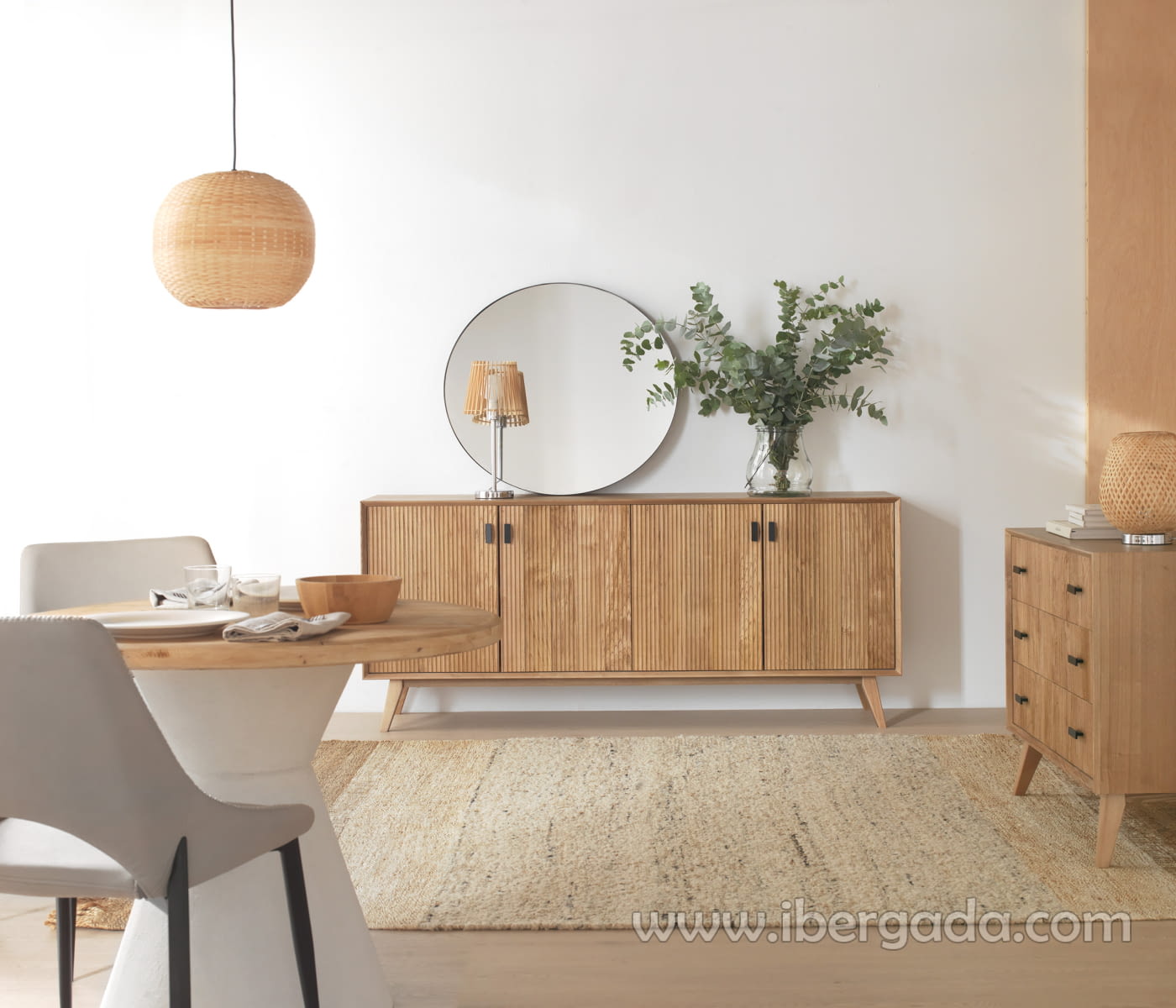 Cómoda Nordik Madera Fresno 3 Cajones (87x40x79)-7