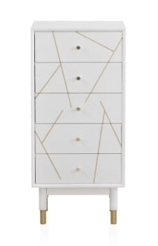 Sinfonier Geometric Blanco/Oro 5 Cajones (47x35x100)