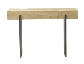 Consola Madera Abeto/Metal (120x35x81)