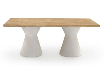 Mesa de comedor Abeto/Cemento (200x100)