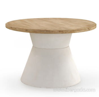 Mesa de comedor Redonda Abeto/Cemento (120x120)