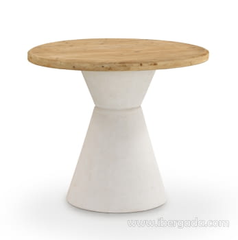 Mesa de comedor Redonda Abeto/Cemento (90x90)