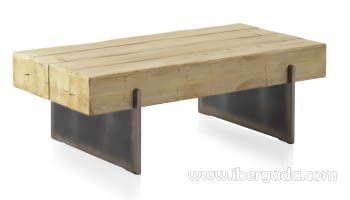 Mesa de Centro Madera Abeto/Metal (120x65x40)