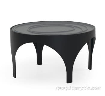 Mesa de Centro Metal/Cristal Negro (70x70)
