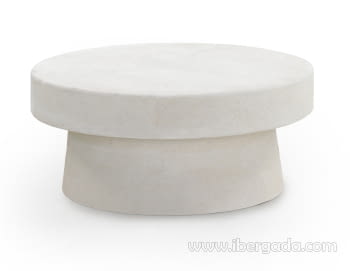 Mesa de Centro Efecto Cemento Blanco (80x80)