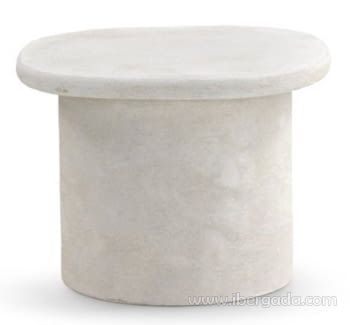 Mesa Auxiliar Efecto Cemento Blanco (58x58x40)
