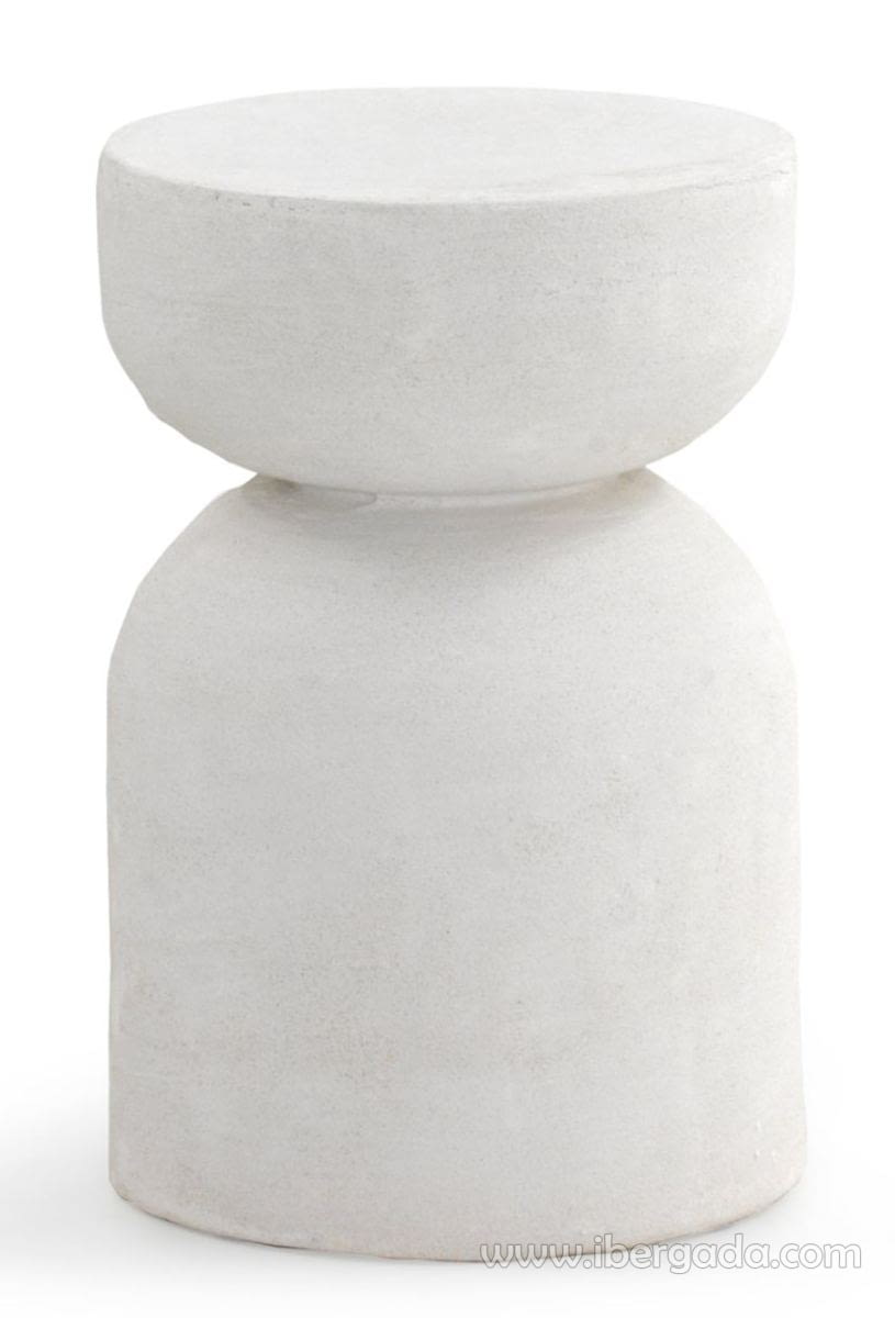 Mesa Auxiliar Efecto Cemento Blanco (31x31x46)-1