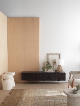 Mesa Auxiliar Efecto Cemento Blanco (31x31x46)-2