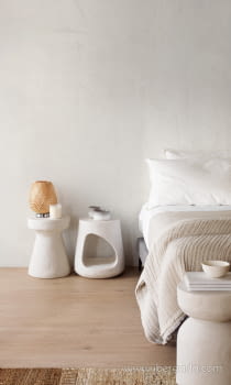 Mesa Auxiliar Efecto Cemento Blanco (31x31x46)-3