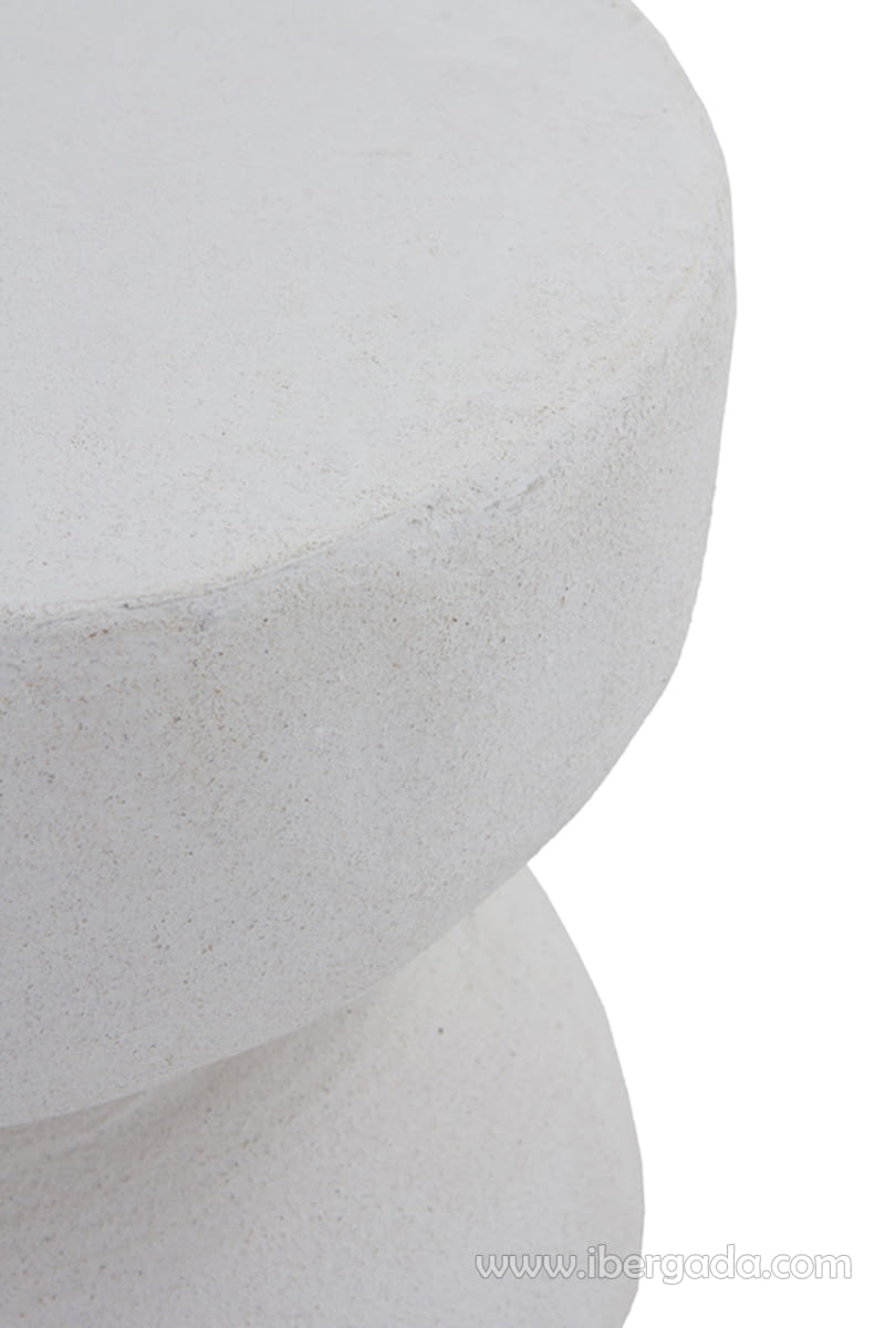 Mesa Auxiliar Efecto Cemento Blanco (31x31x46)-4