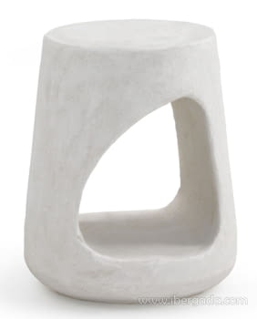 Mesa Auxiliar Efecto Cemento Blanco (38x38x46)