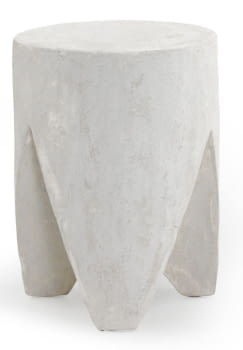Mesa Auxiliar Efecto Cemento Blanco (33x33x46)