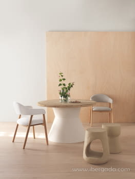 Mesa Auxiliar Efecto Cemento Arena (31x31x45)-3