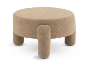Puf Redondo Boucle Beige (63x63x35)