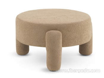 Puf Redondo Boucle Beige (63x63x35)