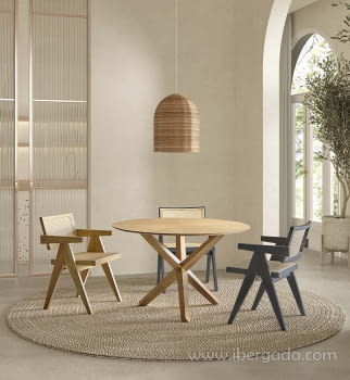 Mesa de Comedor Redonda Natural (120x120)
