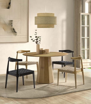 Mesa de Comedor Redonda Natural (120x120)