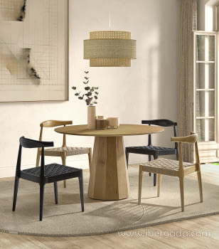 Mesa de Comedor Redonda Natural (120x120)