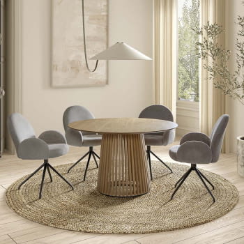 Mesa de Comedor Redonda Natural (120x120)